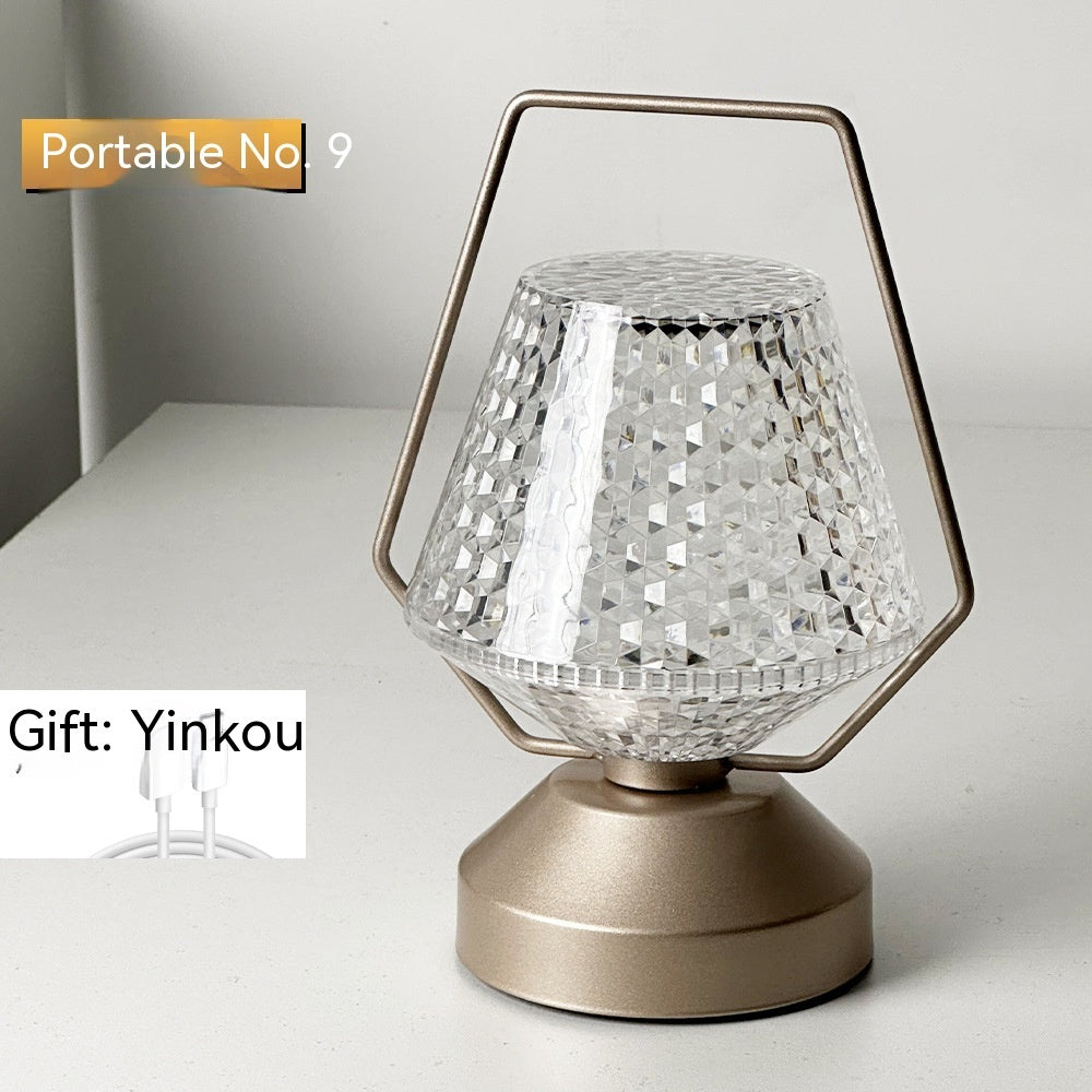 Metal Portable Ambience Bedside Lamp Home Decor