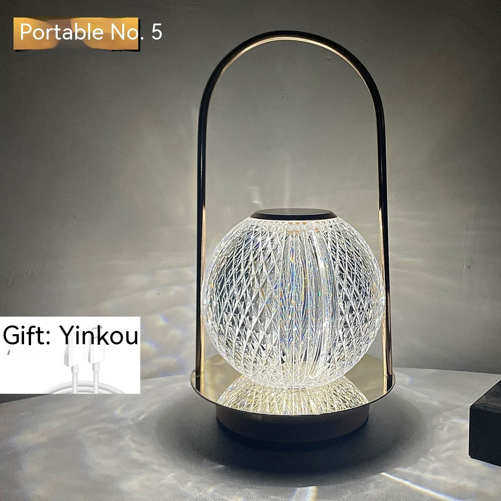 Metal Portable Ambience Bedside Lamp Home Decor