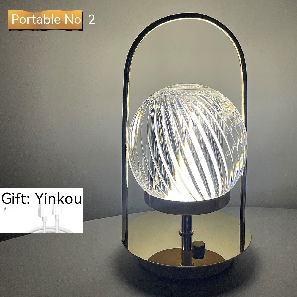 Metal Portable Ambience Bedside Lamp Home Decor