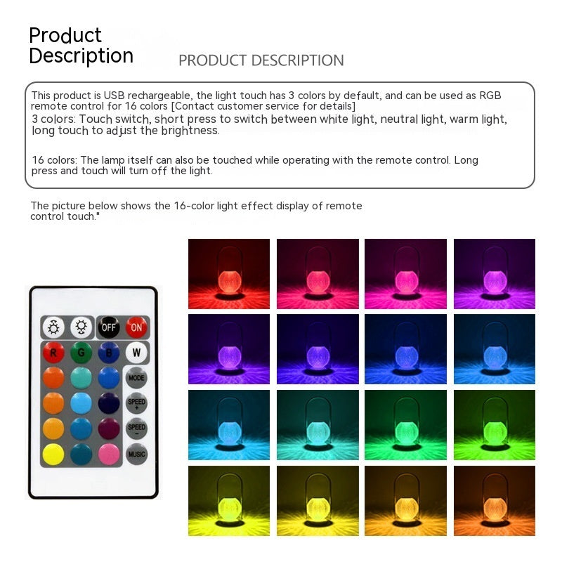 Metal Portable Ambience Bedside Lamp Home Decor