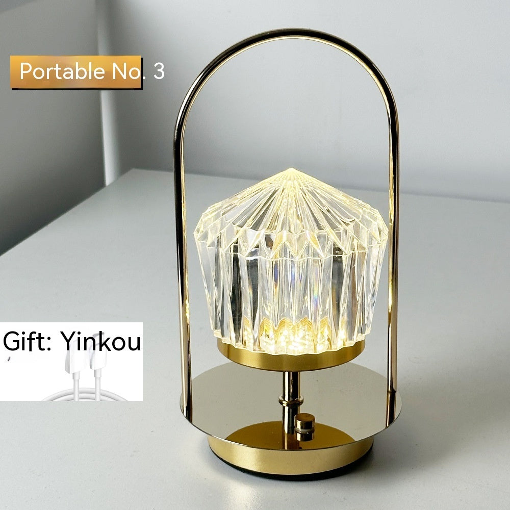 Metal Portable Ambience Bedside Lamp Home Decor